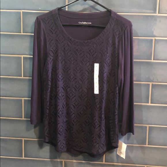 Croft & Barrow Plum shirt size small - Picture 1 of 5